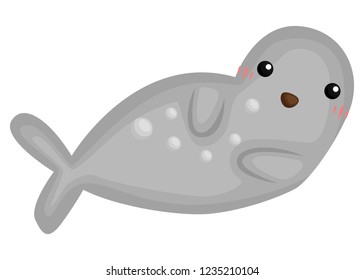 a vector of a cute and adorable seal