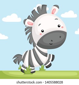 a vector of a cute and adorable zebra