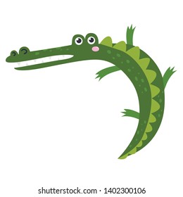 Vector cute African animal. Alligator. Funny character for kids. Isolated element for stickers, cards, invites and posters