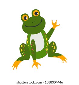 Vector cute African animal. Frog. Funny character for kids. Isolated element for stickers, cards, invites and posters