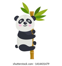 Vector cute African animal. Panda. Funny character for kids. Isolated element for stickers, cards, invites and posters