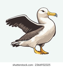 vector cute albatross bird cartoon style