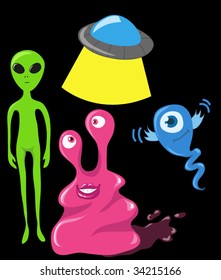 Vector cute aliens