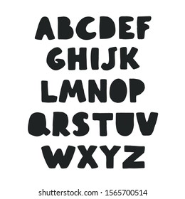 Vector cute alphabet for kids. Can be used as elemets for your design for greeting cards, nursery, poster, card, birthday party, packaging paper design, baby t-shirts prints
