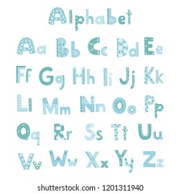 Vector cute alphabet letters set