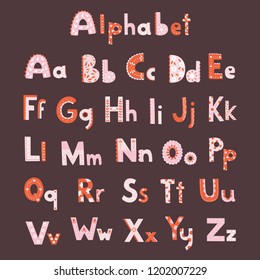 Vector cute alphabet letters set