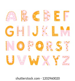 Vector cute alphabet letters set