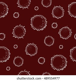 Vector of cute amoeba. Abstract pattern flowers. Vector of grey background. Seamless pattern of abstract flowers.