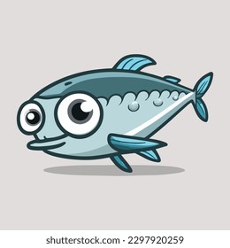 vector cute anchovy cartoon style