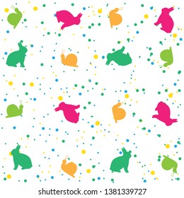 vector cute animal with dot for background