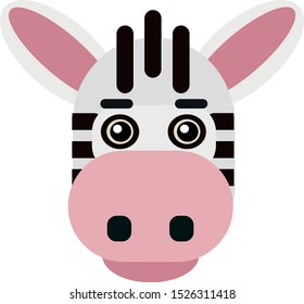 Vector cute animal face horse