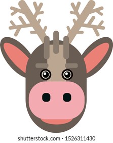 Vector cute animal face horse