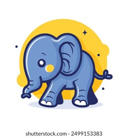 Vector Cute Animals Featuring an Elephant