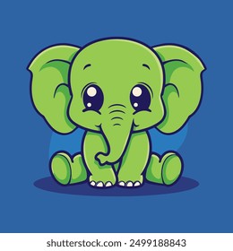 Vector Cute Animals Featuring an Elephant