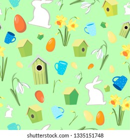 Vector with cute animals: Natural spring background.Template for graphic design, textiles and cards