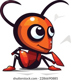 vector of cute ant mascot