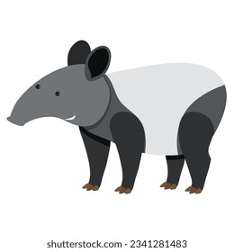 vector cute anteater on white background