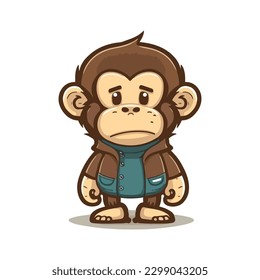 vector cute ape cartoon style