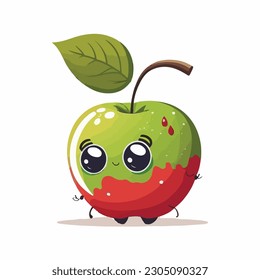 vector cute apple cartoon style