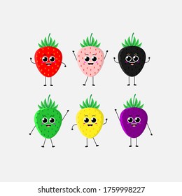 Vector Of Cute Apple Family