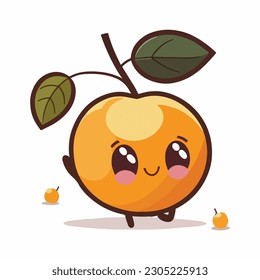 vector cute apricot cartoon style