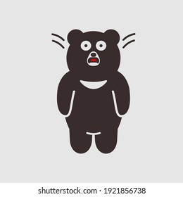 vector lindo personaje de mascota de oso asiático para stickers de chat de medios sociales