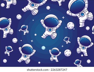 vector cute astronaut background pattern