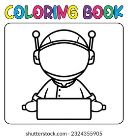 Vector cute astronaut for children's coloring page vector icon illustration