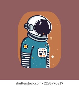 Vector cute astronaut flying with rocket cartoon vector icon illustration
