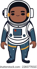 Vector cute astronaut flying with rocket cartoon vector icon illustration
