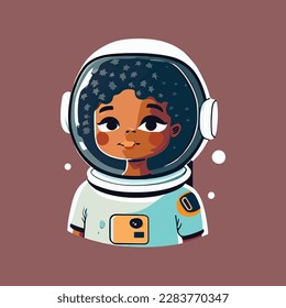 Vector cute astronaut flying with rocket cartoon vector icon illustration
