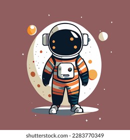 Vector cute astronaut flying with rocket cartoon vector icon illustration
