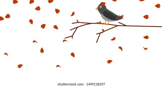 Vector cute autumn illustration. Vector