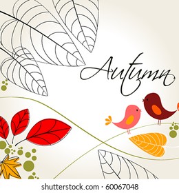 Vector cute autumn illustration