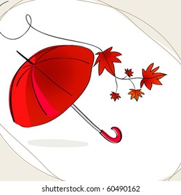 Vector cute autumn illustration