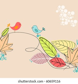 Vector cute autumn illustration