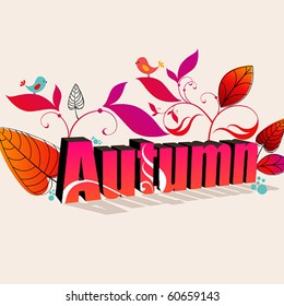 Vector cute autumn illustration