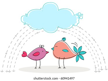 Vector cute autumn illustration