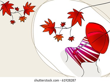 Vector cute autumn illustration
