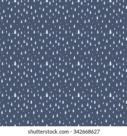 Vector cute autumn rain drops seamless background