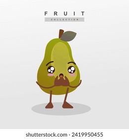 Vector cute avocado character with soft colors