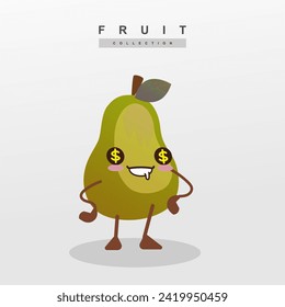 Vector cute avocado character with soft colors