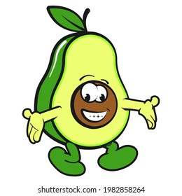 vector of cute avocado mascot character
