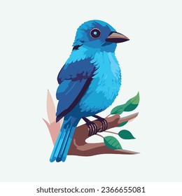 vector cute azure dollar bird cartoon style