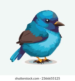 vector cute azure dollar bird cartoon style
