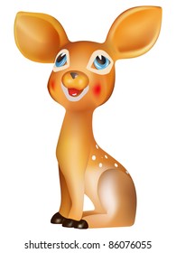 vector cute baby deer on white background, raster version available
