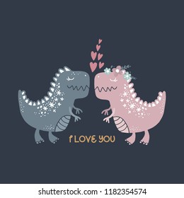 Vector cute baby dinosaur art. Nursery illustration. It can be used for wall art, greeting card, poster, kids apparel and more