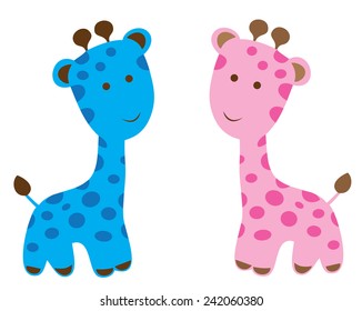 vector cute baby giraffes