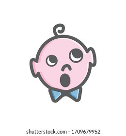 vector cute baby with a minimalist modern concept