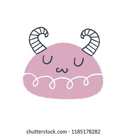 Vector cute baby monster art. Nursery illustration. It can be used for wall art, greeting card, poster, kids apparel and more. Eps, clip art